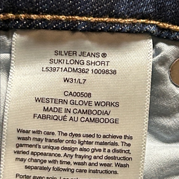 NEW Silver Suki Long Jean Shorts - Picture 6 of 8